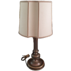 Vintage - Tafellamp - Kastlamp - Messing - Stoffen Kap - Herda thumbnail 1