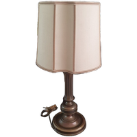 Vintage - Tafellamp - Kastlamp - Messing - Stoffen Kap - Herda