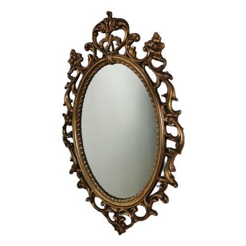 Vintage Ovale Barok Brocante Rococo Spiegel, Schouwspiegel