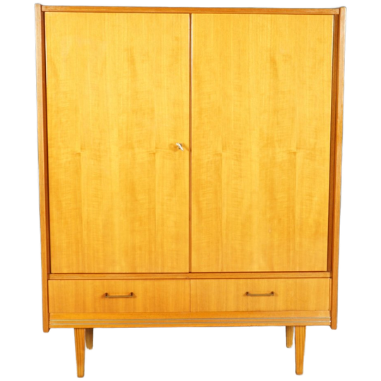 Vintage Hoogglans Highboard Kast – Notenhout – Jaren 60 1