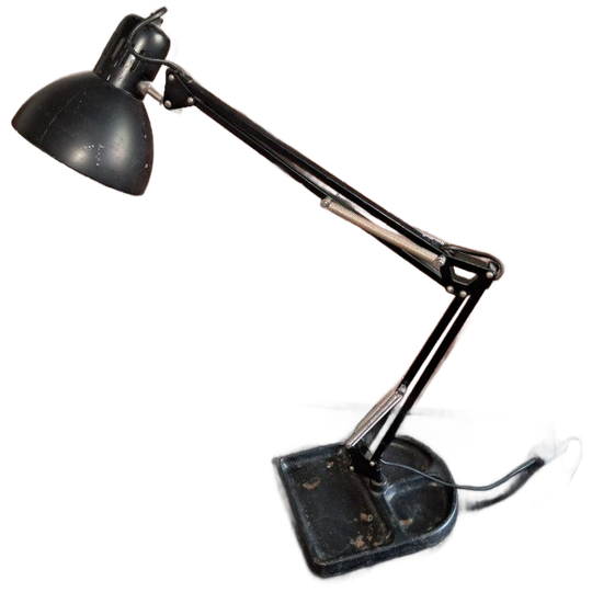 Industriële Bureaulamp, Gietijzeren Voet. 1