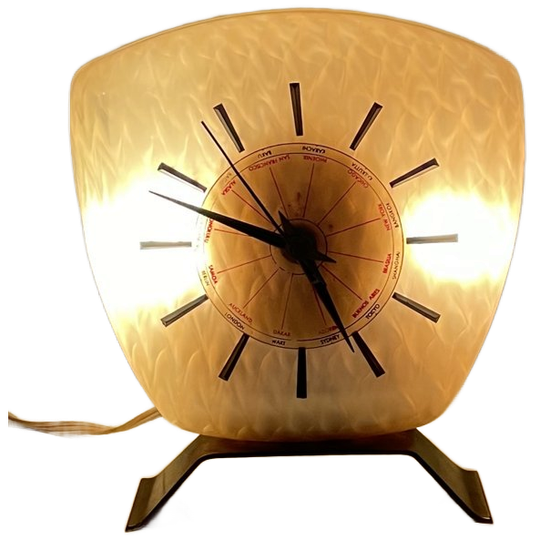 Tafelklok - Art Deco - Messing, Plastic - 1950-1960 1