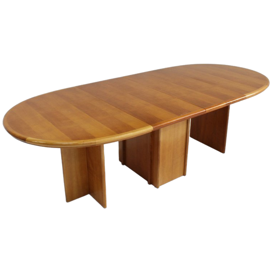 Vintage Deense Grote Ovalen Uitschuifbare Eettafel Tafel 1960s 1