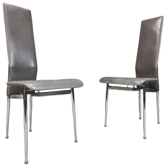 Vintage Dining Chairs By Giancarlo Vegni For Fasem, Set Of 8, 1980s 1