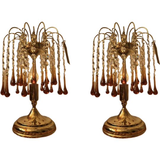 Teardrop Tafellampen Gefumeerd Rook Murano Hollywood 1