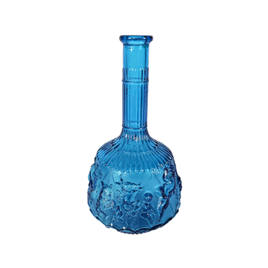 Empoli Glas - Vintage Vaas - Zodiac Dierenriem - Helder Blauw - Italie - 60'S 1