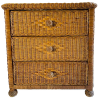 Rotan Jaren 80 Ladekast , 76 Cm Hoog