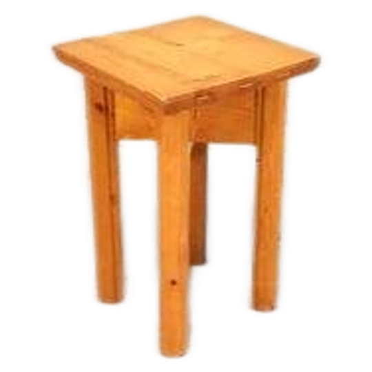 Vintage Grenen Kruk Bijzettafel Plantentafel 1