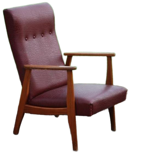 Vintage Rode Fauteuil 1