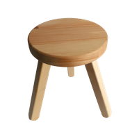 Vintage Klein Houten Krukje/Plantentafel/Bijzettafel, Jaren '70