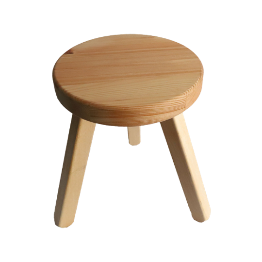 Vintage Klein Houten Krukje/plantentafel/bijzettafel, Jaren '70 1