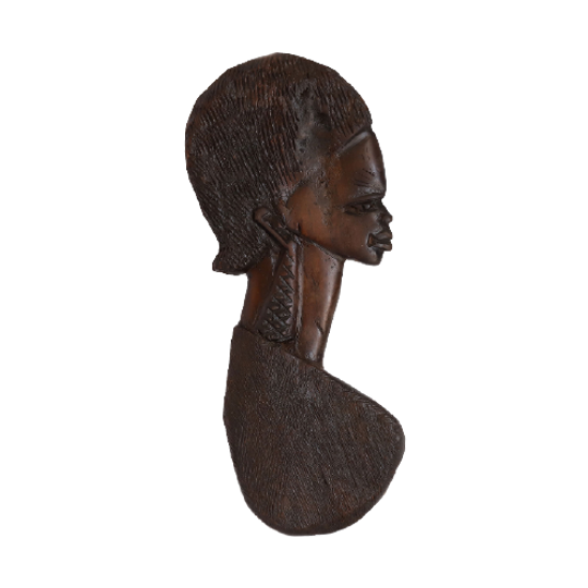 Vintage Afrikaanse Wandsculptuur Vrouw, Jaren '70 1