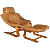 ‘kroken’ Fauteuil Met Hocker – Ake Fribyter – Nelo Möbel – Jaren 70