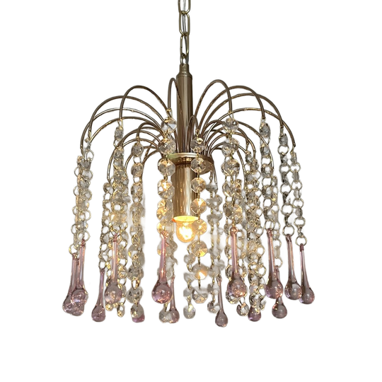 10 Beschikbaar Vintage Roze Teardrop Kristallen Kroonluchter 1