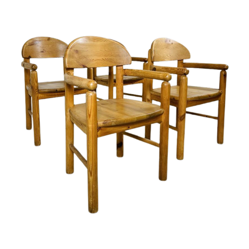 Set Van 4 Grenenhouten Eetkamerstoelen – Rainer Daumiller