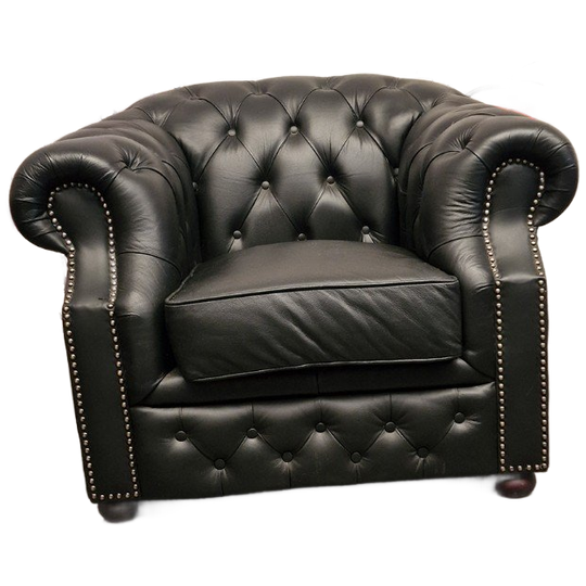 Charlston Fauteuil Classic Chesterfield – Zwart 1