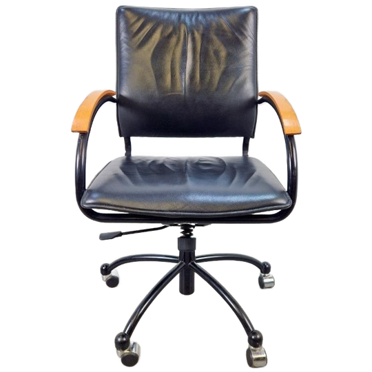Vintage Thonet S73 Nappa Leren Bureaustoel Josef Gorica ´90 1