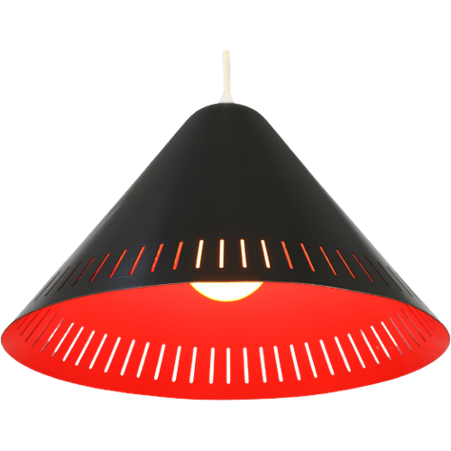Leuke Zwart En Oranje Lyfa Hanglamp / Mid Century Modern Lamp | Jaren 60 Lamp *** Denemarken Jare