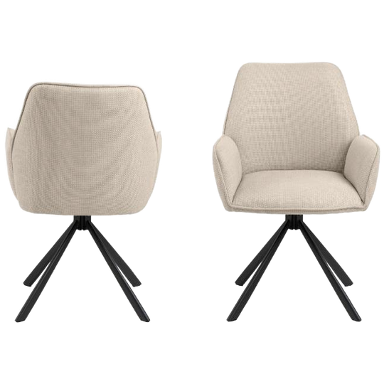 By fonQ | Buffy Draaibare Eetkamerstoel Beige Set 2 1