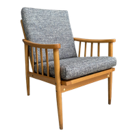 1960S Arm Chair In Wood And Fabric