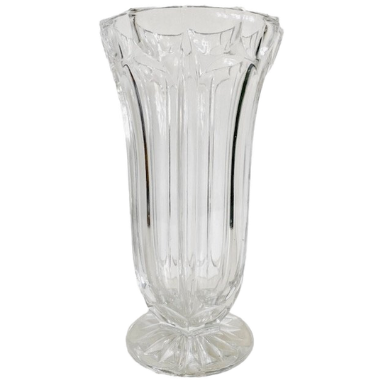 Vintage Kristallen Vaas Artdeco Motief 1950’s 1