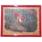 Vintage Olieverf Schilderij Van Een Clown thumbnail 1