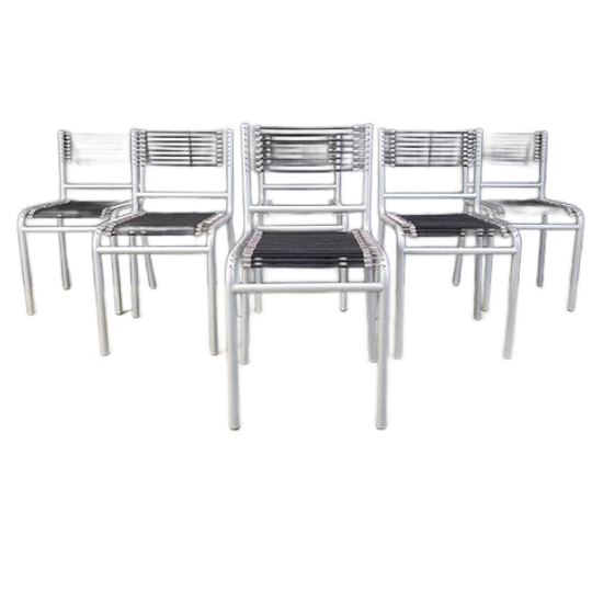 Set Of 6 Sandow Dining Chairs By Rene Herbst, 1980s 1