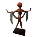 Brons Beeld Dame Met Sjaal thumbnail 1
