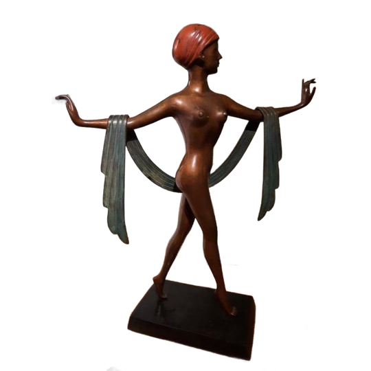 Brons Beeld Dame Met Sjaal 1