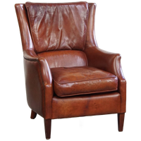 Stijlvolle En Comfortabele Fauteuil/ Armchair Gemaakt Van Hoogwaardig Cognac Kleurig Rundleer