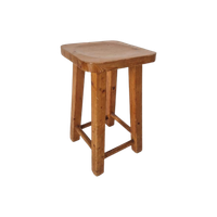 Scandinavische Grenen Kruk Vintage.