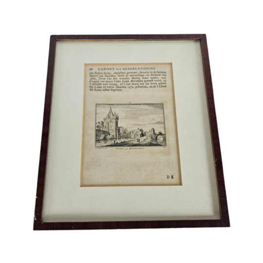 Kopergravure - Poort Tot Montfoort- Abraham Rademaker - 18e Eeuw 1