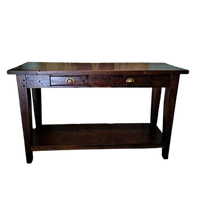 Donker Teakhouten Sidetable, Wandcnsole, Haltafel Afm. 140x3