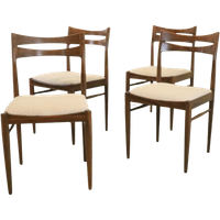 Set Van 4 Palissander Stoelen 'brome' Vintage Teddy