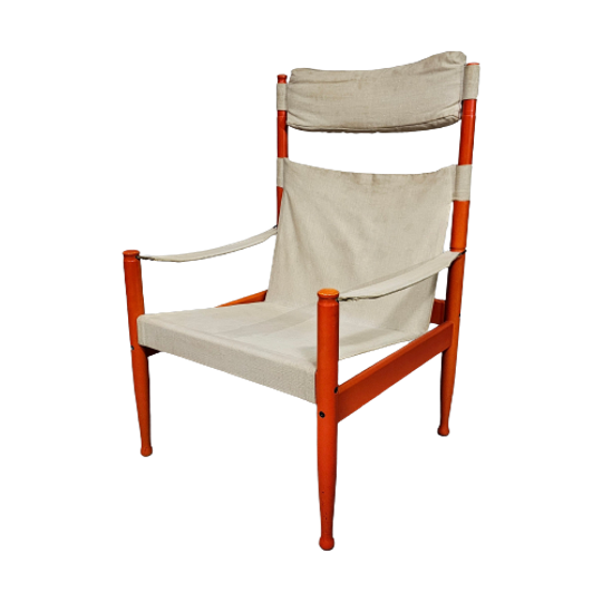 Safari Lounge Chair, Model 30, Designed By Erik Worts And Manufactured By Niels Eilersen, Denmark 1