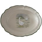 Mooie Vintage Ovale Schaal 32x21x3 Met Groene Rand thumbnail 1