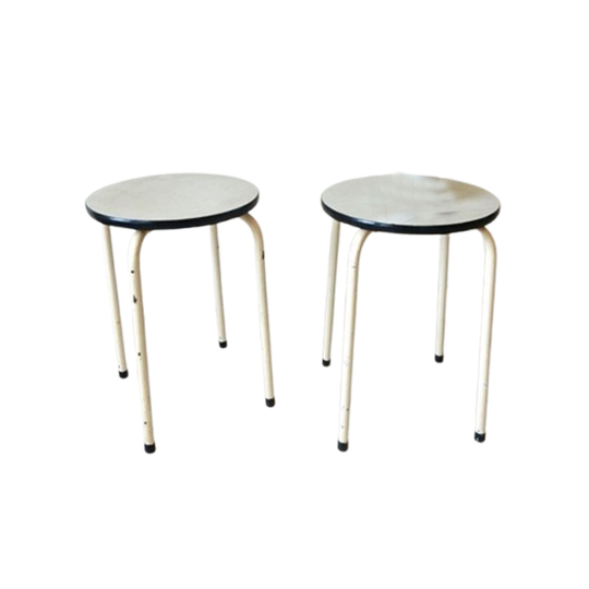 Retro Vintage Kruk Stoel Jaren 70 Plantentafel 1