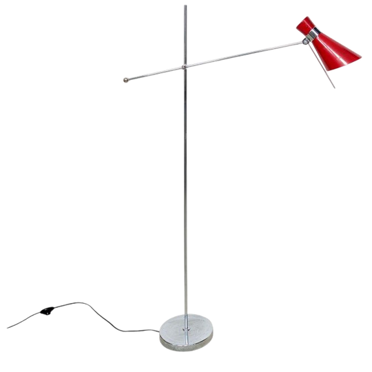Retro Staande Lamp – Hengellamp – Diabolo Kap 1