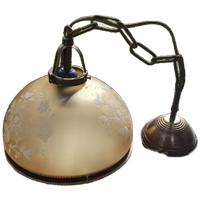 Vintage - Hanglamp - Glazen Hanglamp - Okergeel - Kralenrand