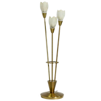 Brushed Brass And Glass Table Lamp Germany 1970S