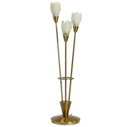 Brushed Brass And Glass Table Lamp Germany 1970s 1