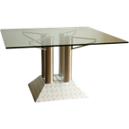 Postmodern Steel Tube Dining Table, 1990s thumbnail 1