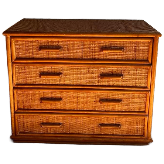 Rotan Ladekast Commode Vintage 1