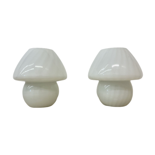 Set Of 2 Mushroom Swirl Table Lamp , 1970s 1