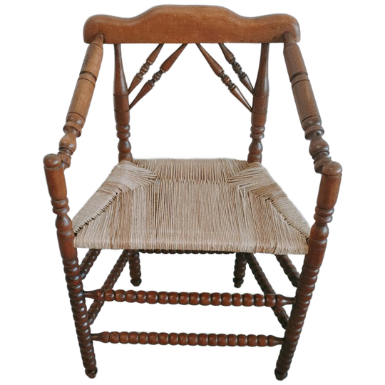 Antieke Spinnenkop Knobbelstoel (bobbin) 1