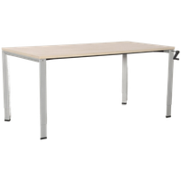 Ahrend 700 Bureau, Bladkleur Naar Keuze, 160 X 80 Cm, Hoogte Instelbaar D.M.V. Handslinger