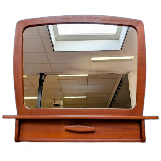 Vintage Halspiegel Met Lade, Jaren 60 1