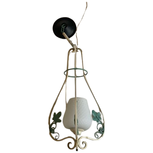 Vintage French Metal Hanging Lamp
