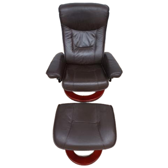 Verstelbare Leren Relaxfauteuil Met Voetenbank 1