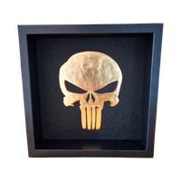 Punisher Skull Verguld 23ct Goud In Lijst